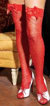 Fishnet Thigh Hi with Satin Bows