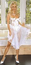Lace Bustier with Sheer Gown