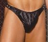 Mens Leather Thong with Snaps