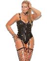 Zip Front Leather Corset XL