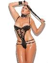 Leather Lace Up Front Teddy